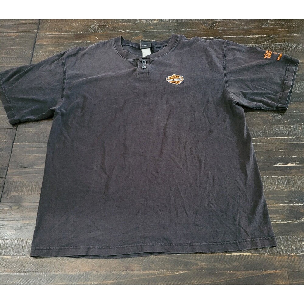 Vintage Harley-Davidson Henley T-Shirt Men’s XL Wisconsin Embroidered Logo